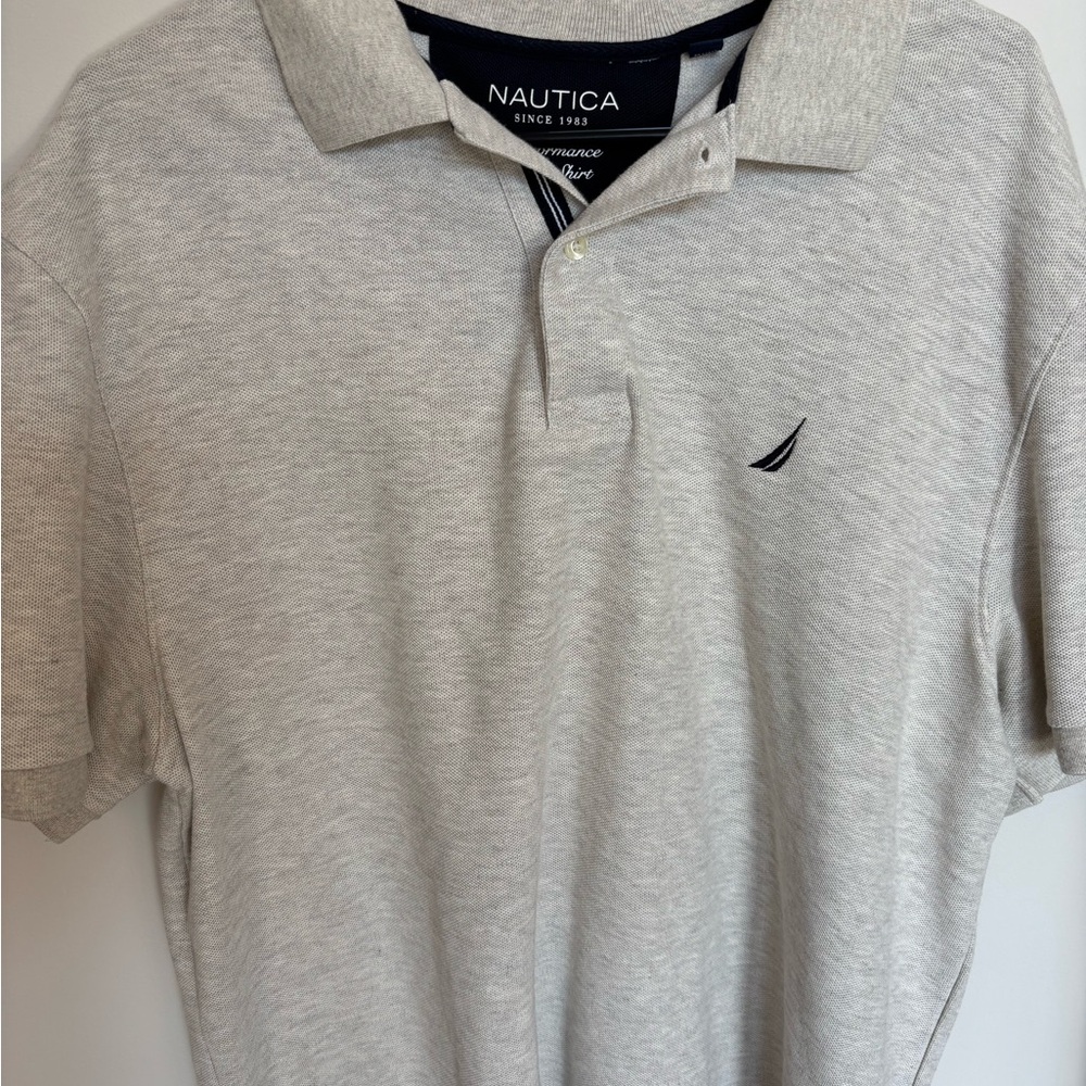 Nautica Men's Light Gray Polo Shirt